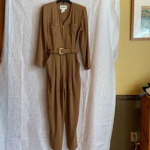 Studio I Tan vintage Belted Jumpsuit